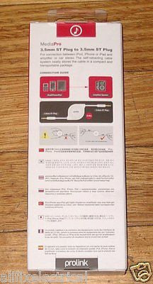 Prolink 0.8m Retractable 3.5mm Stereo Audio Lead - Part # MP146R
