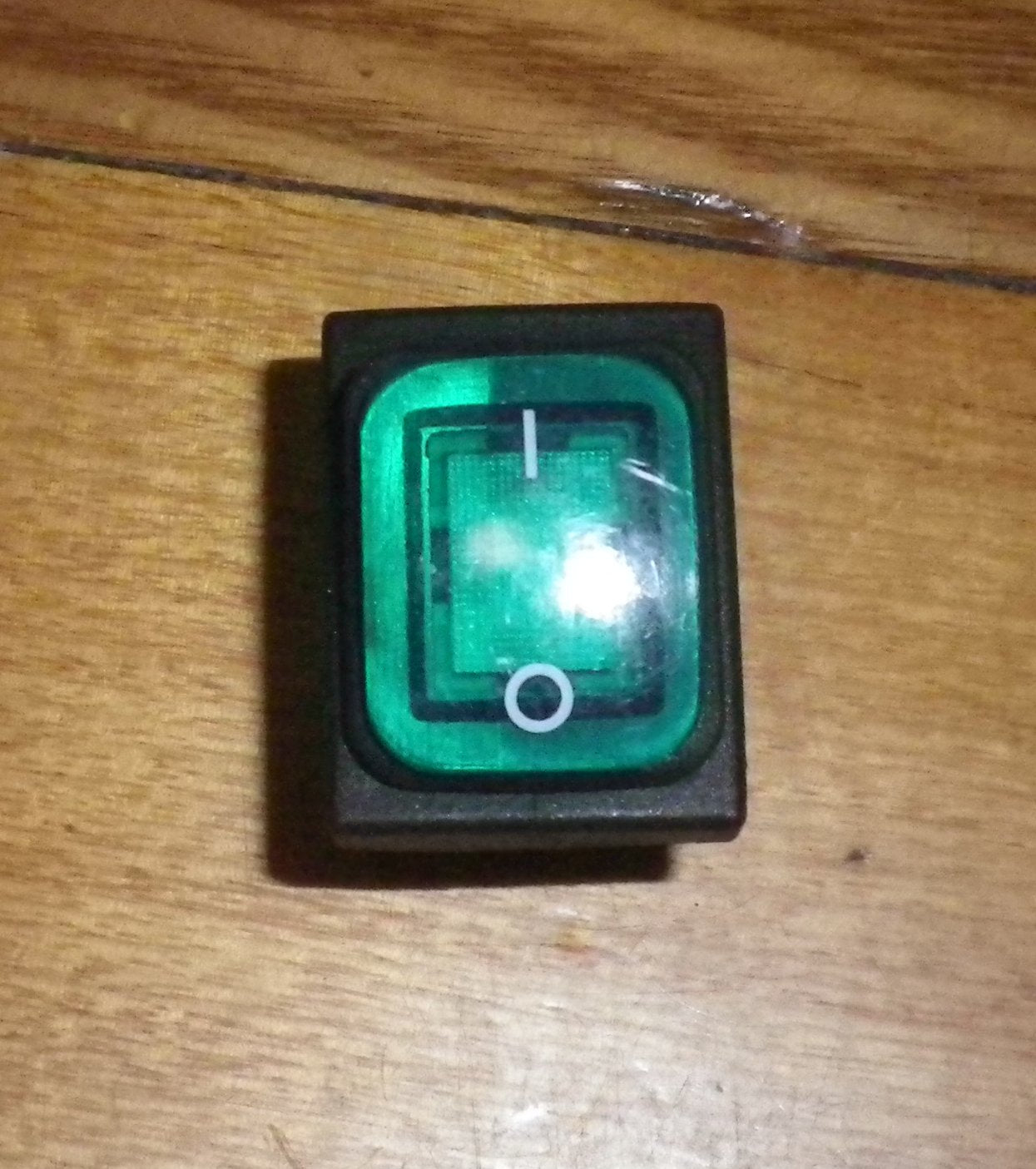Universal Double Pole Single Throw (DPST) Green Lit Mains Rocker Switch with Rubber Boot - Part Number A310A, Electrical Switch Appliance