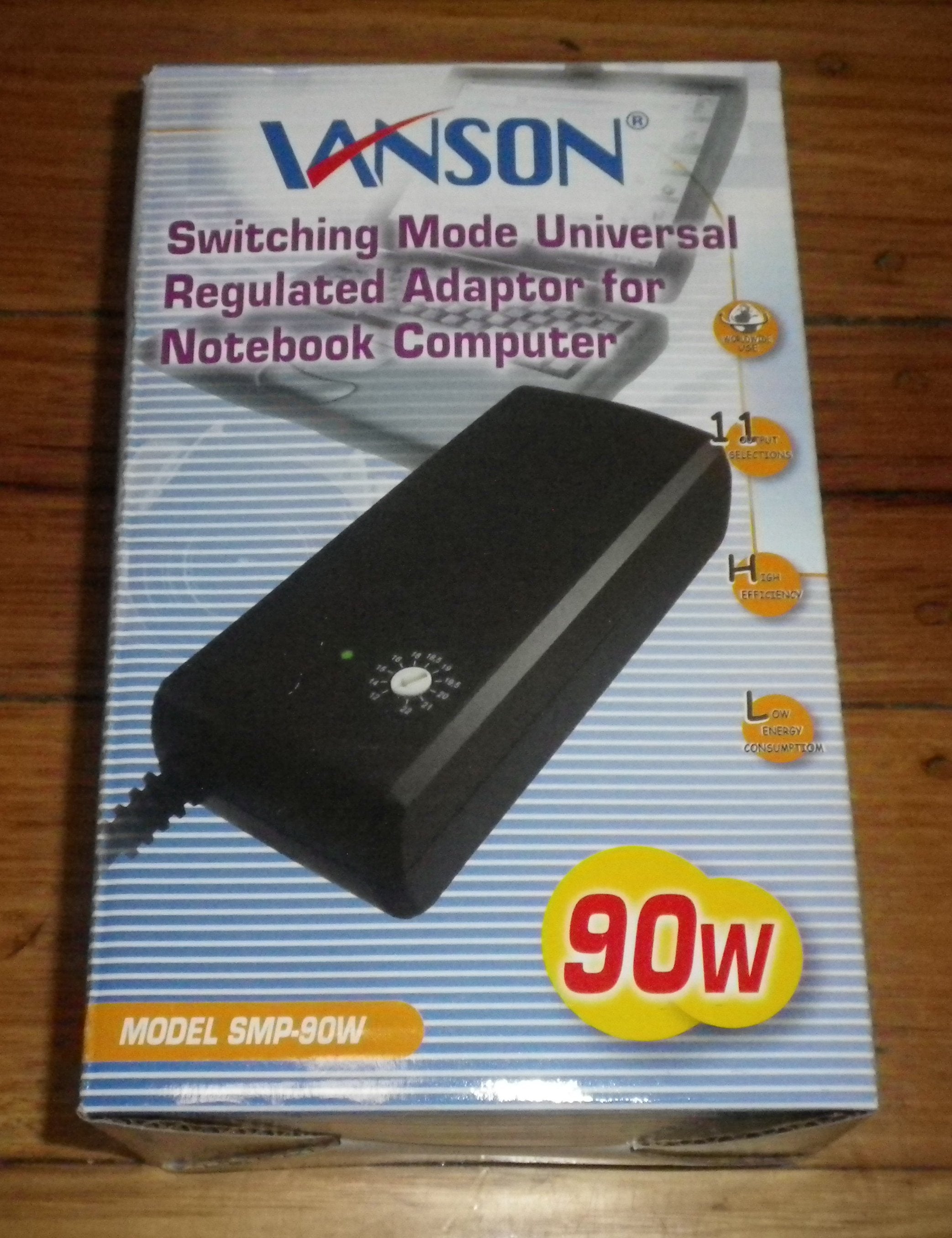 Universal 90Watt 12 - 22Volt Switch - mode AC Power Adaptor for Laptop Computers and Personal Digital Electronic Devices - Part # SMP - 90W