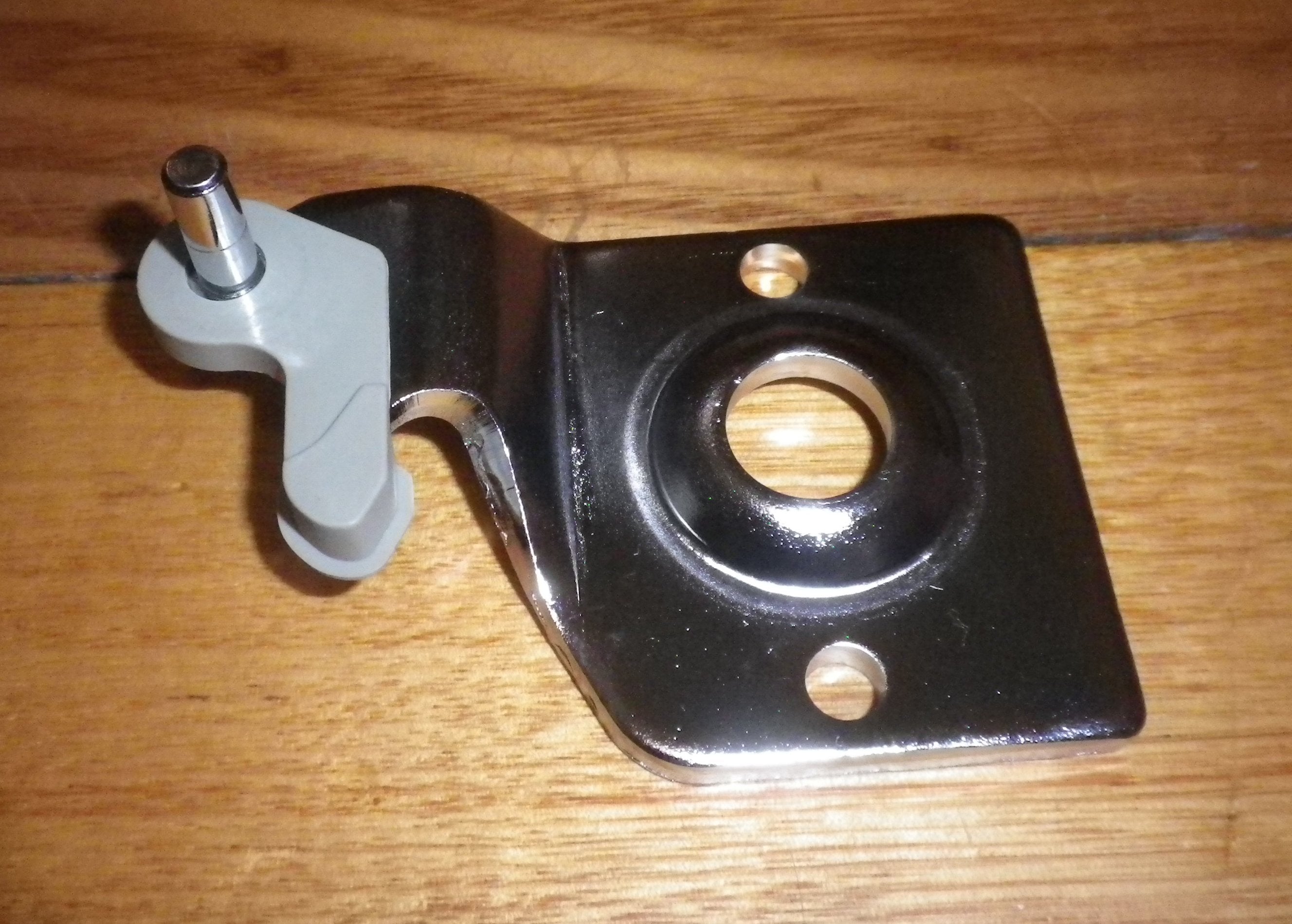 Fisher & Paykel Refrigerator Grey Left-Handed Door Hinge Base and Closing Cap Component - Part Number FP818612P
