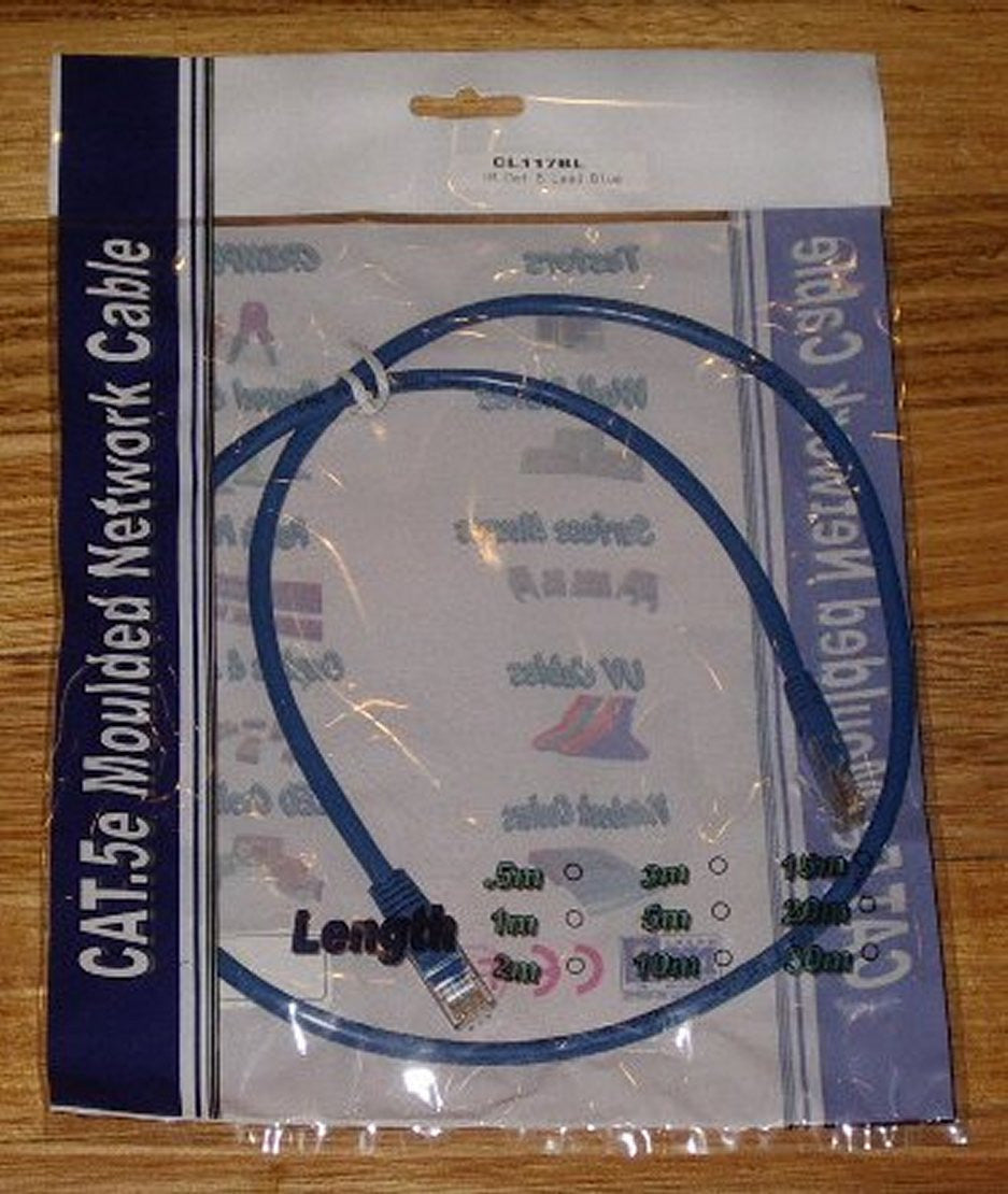 Blue 1-Meter CAT5E RJ45 to RJ45 Network Computer Cable - Part # CL117