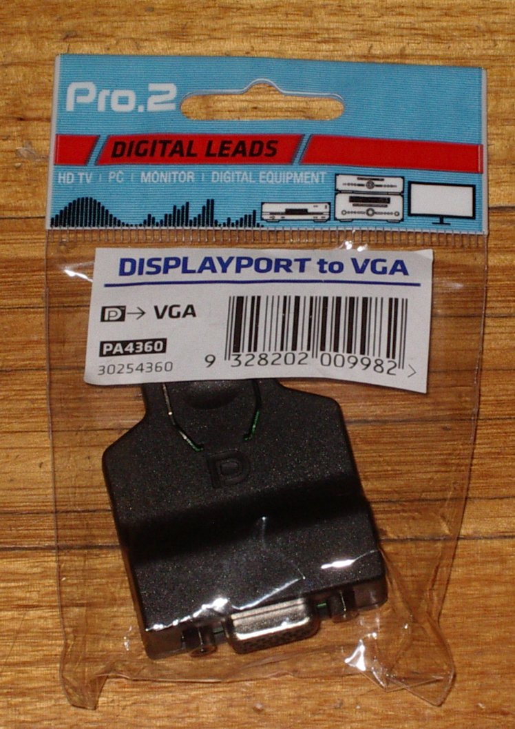 High - quality Digital Video Adapter: DisplayPort Male Connector to 15 - pin VGA Female Connector - Part # PA4360