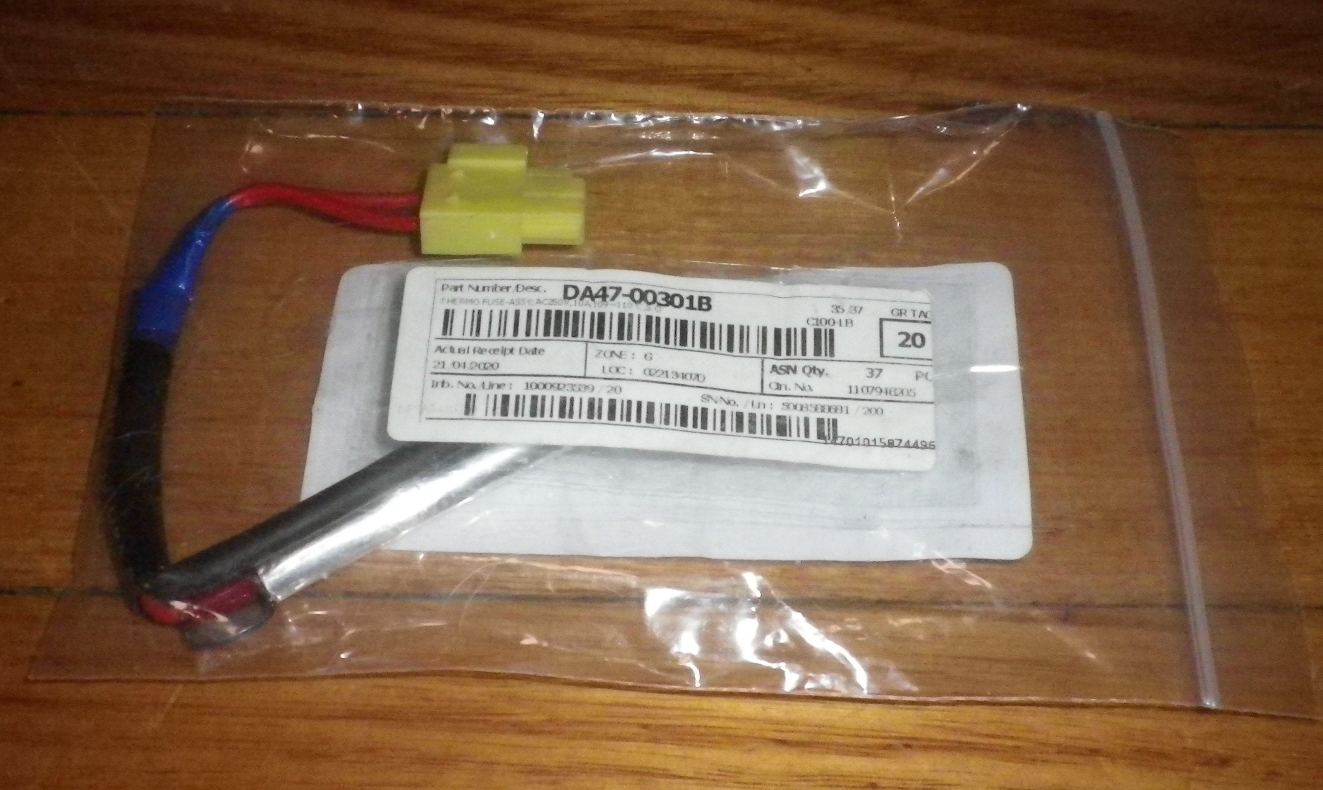 Samsung 110°C Defrost Overtemp Thermal Fuse - Part # DA47 - 00301B