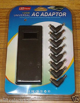 Universal 15 - 24 Volt, 8 Ampere Switch - mode Laptop and Digital Devices AC Power Adaptor - Part # LS - PAB120AA