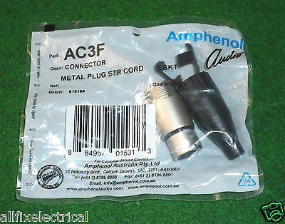 Amphenol Professional 3-Pin Female XLR Audio Connector - Part Number AC3F