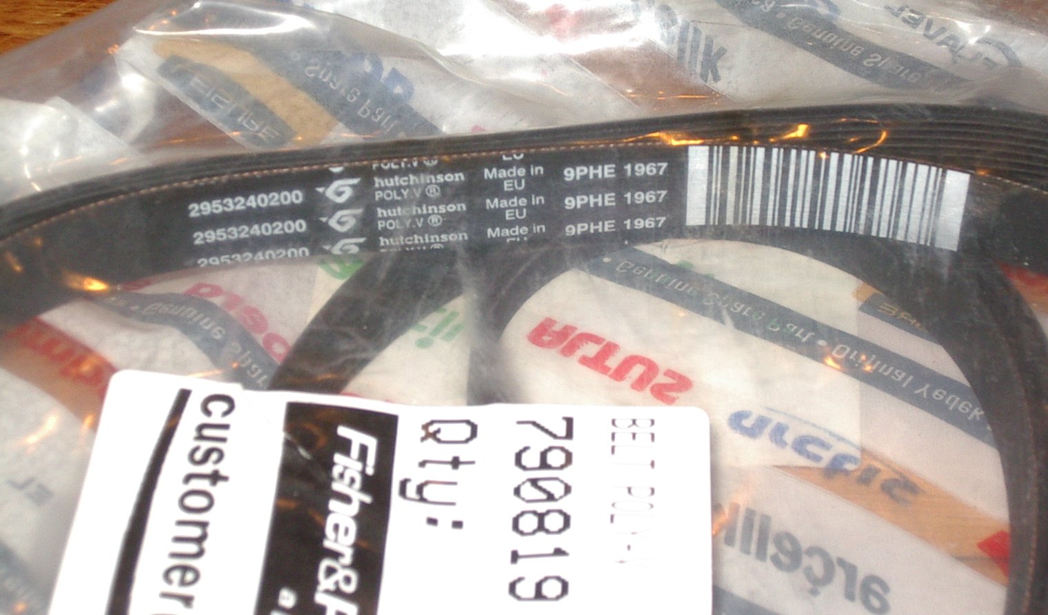 Genuine Fisher & Paykel DE60 Series Dryer Multi-V Drum Belt - Part # FP790819