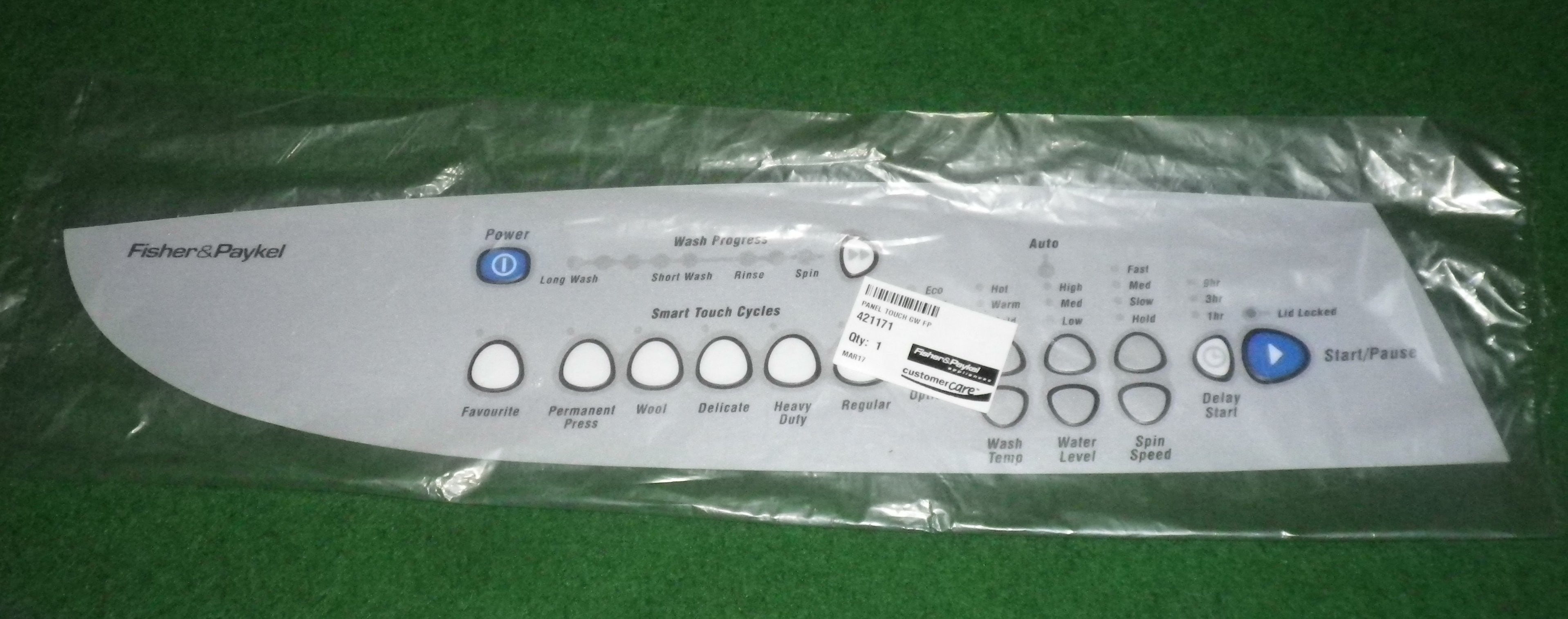 Fisher & Paykel GW511 - GW712 Front Panel Adhesive Decal # FP421171