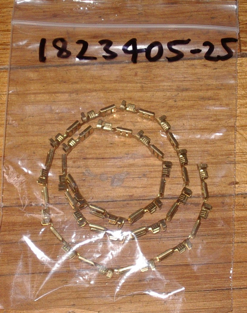 25-Piece Pack of Uninsulated Brass 4.7mm Female Spade Crimp Terminals - Part # 42801-25