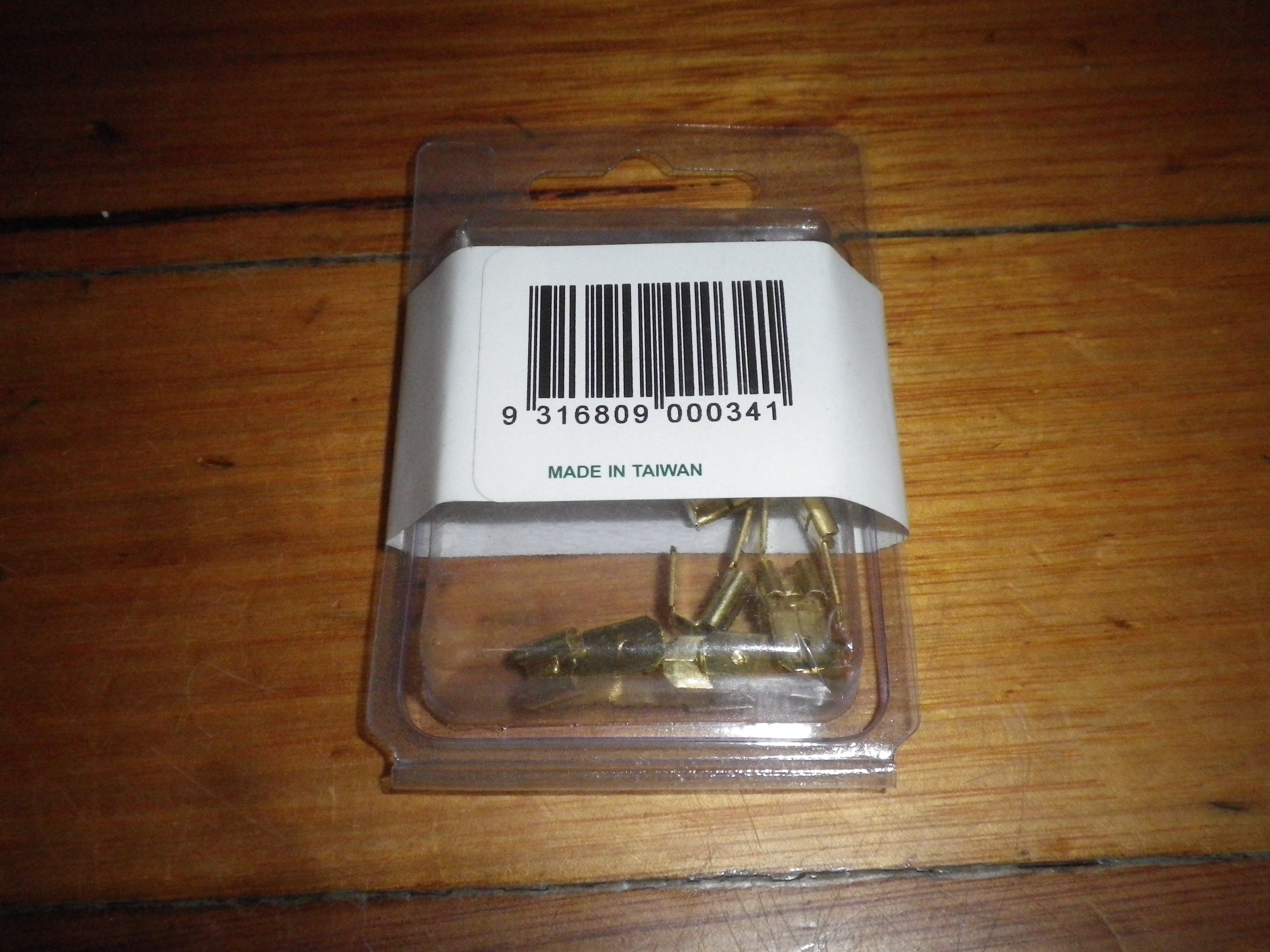 10-Piece Pack of 6.4mm Uninsulated Brass Piggyback Spade Terminals - Part # QKD54