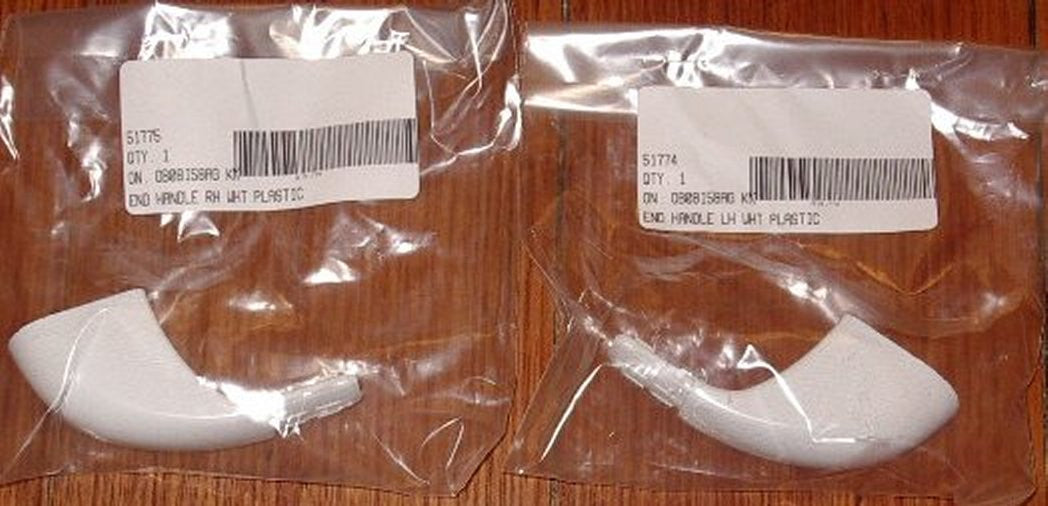 Chef Brand White Curved Oven Handle End Caps - Compatible with Part Nos. 51774 and 51775