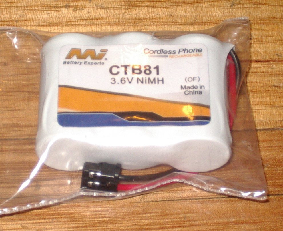 3.6Volt NiMH Rechargeable Phone Battery - Fits Uniden, DSE, Panasonic (CTB81, RBP81)