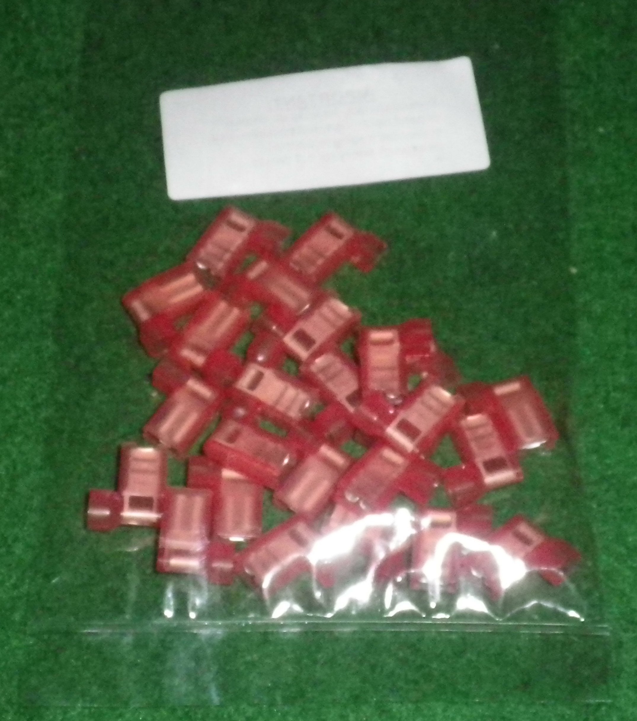25-Piece Pack of Red 600V Fully Insulated 4.8mm Female Flag Spade Terminals