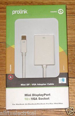 Prolink High-Quality Mini DisplayPort to VGA AV Adaptor, 0.15m - MP351