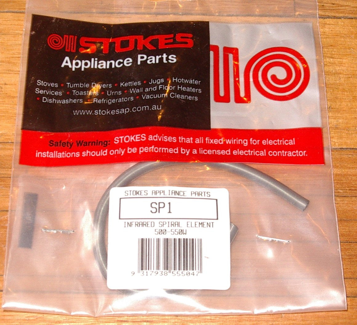 550 Watt, 240 Volt Silica Tube Spiral Heater Element - Part No. SP1