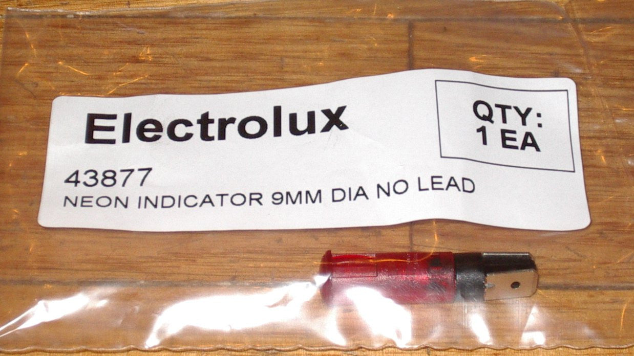 240VAC 10mm Chef Round Red Neon Indicator Light - Part # 43877