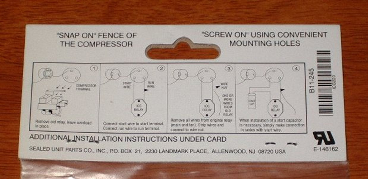 Supco ICG220 Universal Solid State Start Relay for 1/12HP - 1/2HP Fridge Compressors