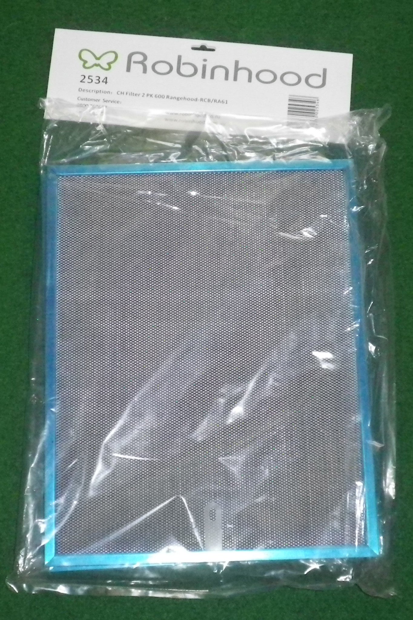 Robinhood RCA2AI6, RCB2AH6, RA61 600mm Rangehood Carbon Filter Set (Pack of 2) - Part #2534