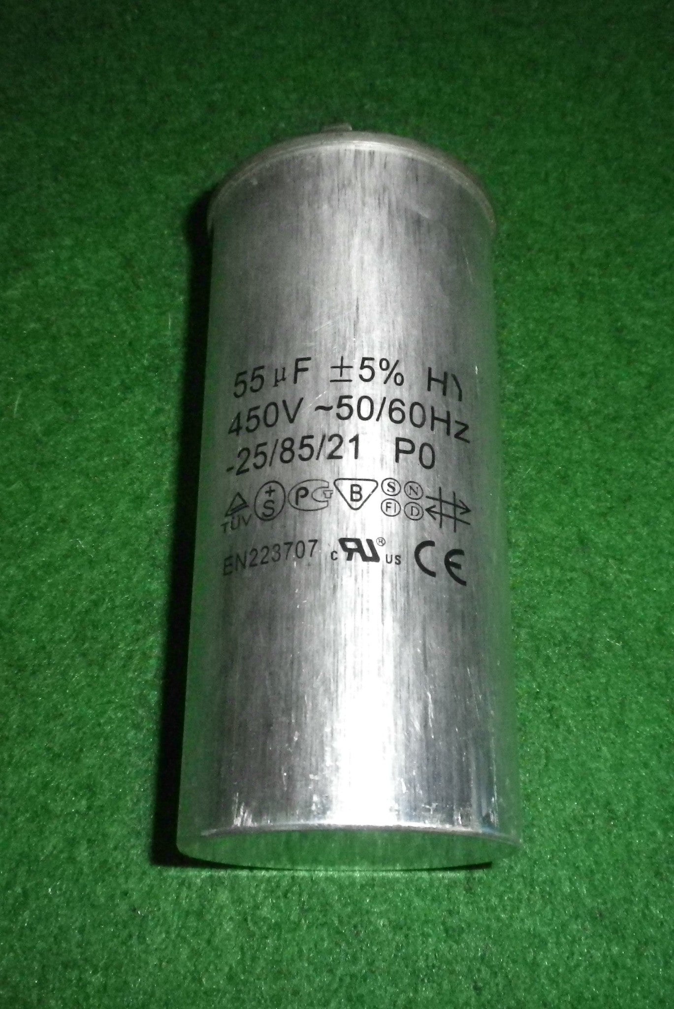 450Volt 55uF Aluminium Can Type Motor Start/Run Capacitor - Part # CAP055A