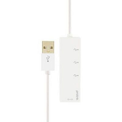 Prolink Premium Quality 3-Port USB 2.0 Data Hub with Ethernet Cable, 0.15 Meter - Model MP300