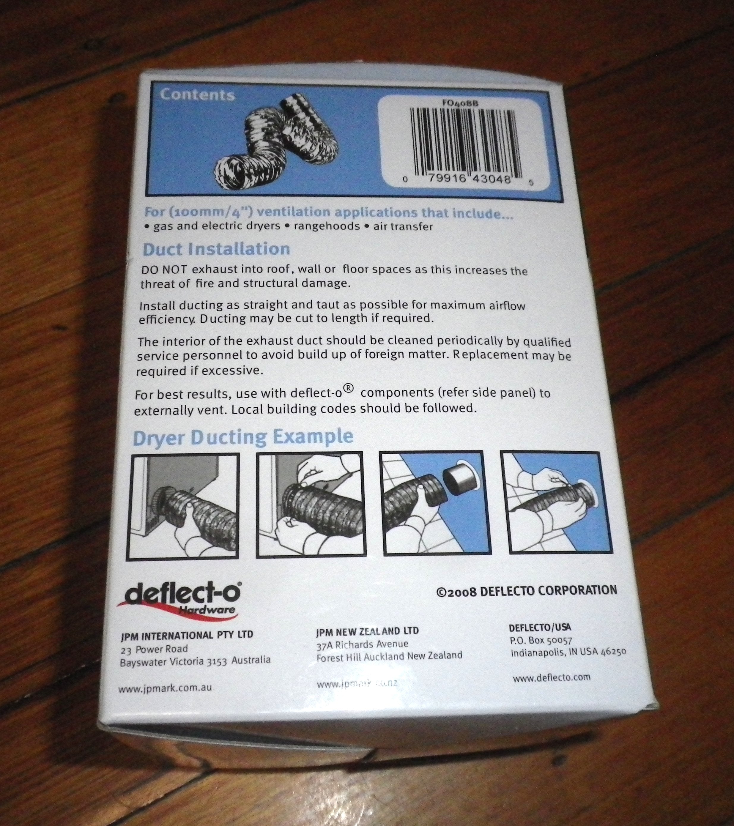 Deflecto 100mm x 2.4m Universal Expandable Aluminium Dryer Duct Hose - Part # FO408B