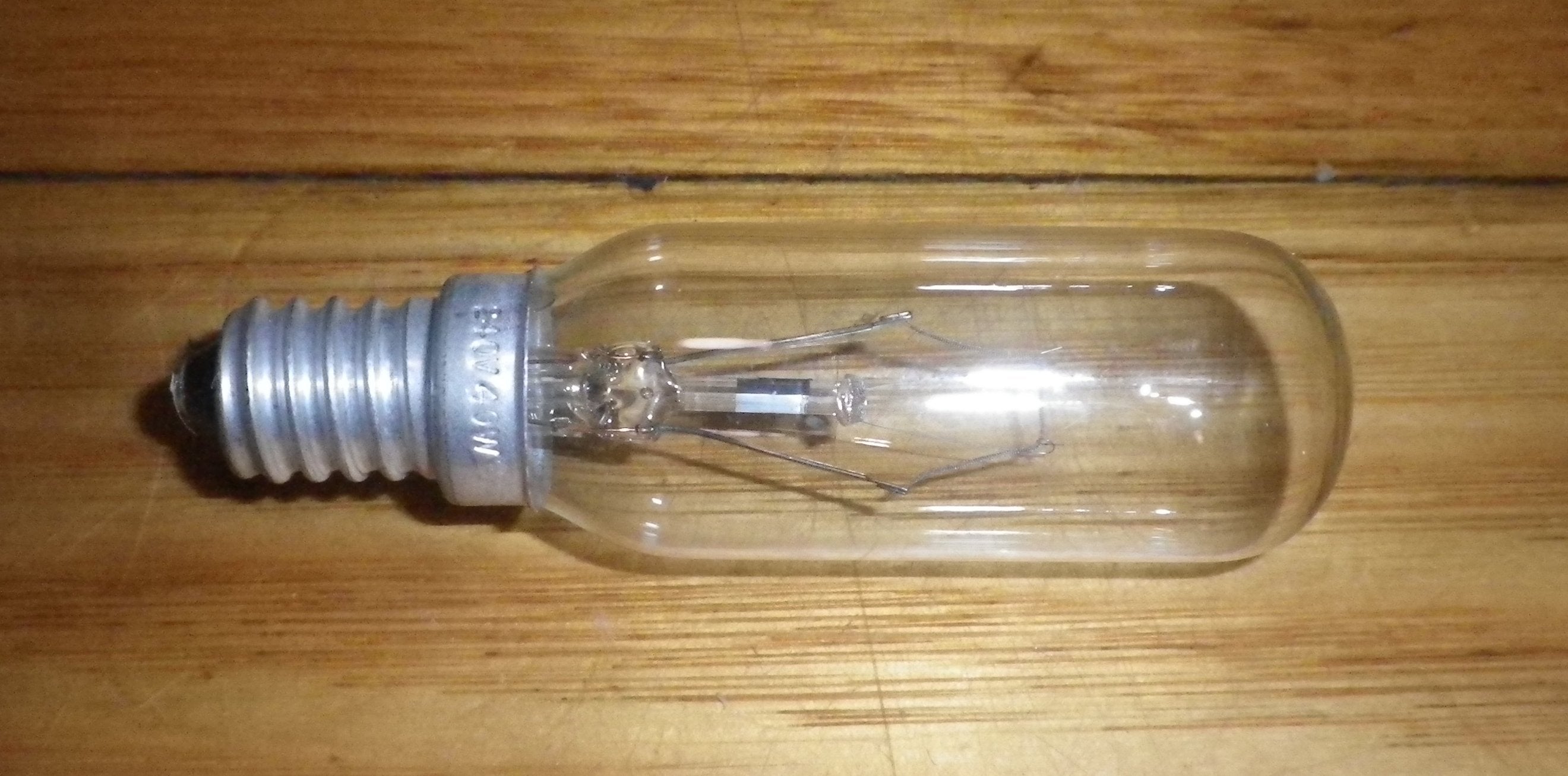 40Watt Tubular SES Globe for Rangehoods and Fridges - Part No. CL830