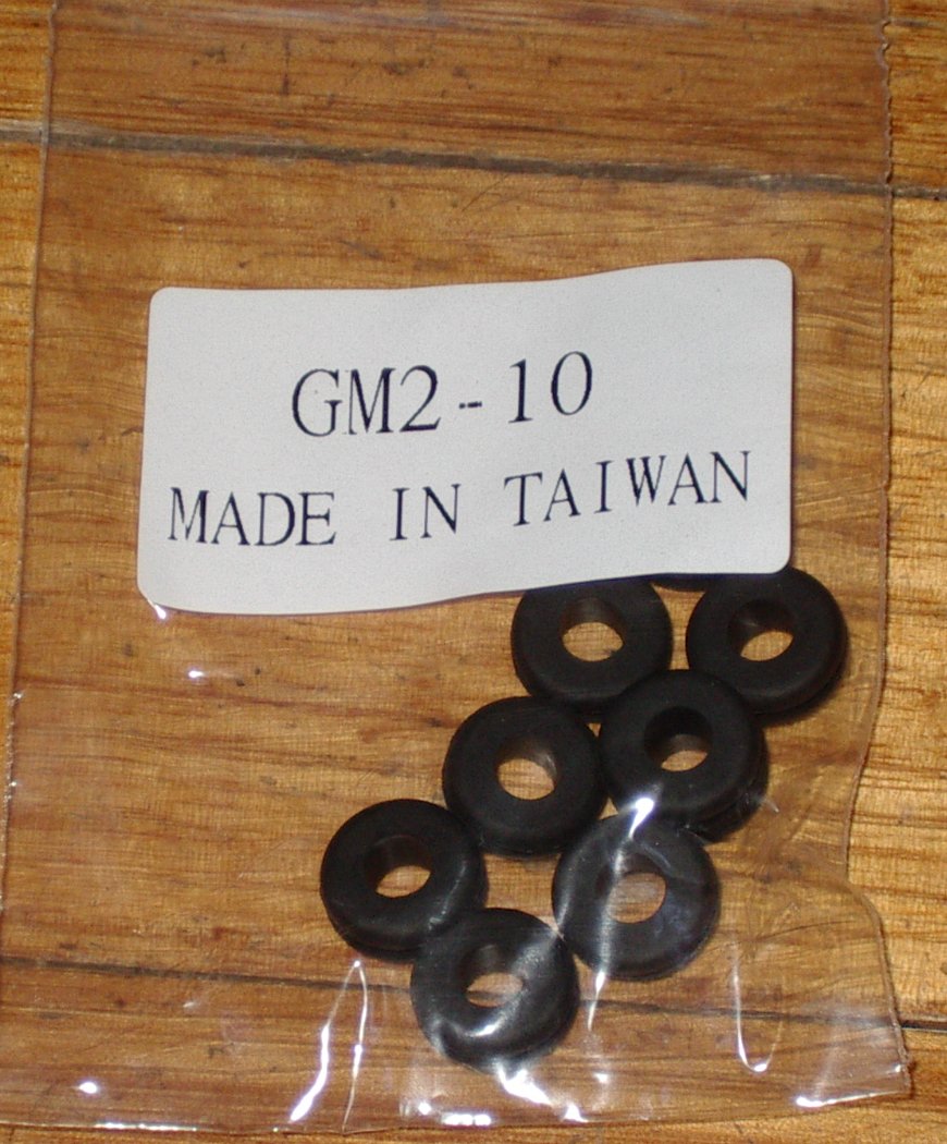 10-Piece Pack of Rubber Grommets with 4.5mm Through Hole for 8mm Panel Hole - Part Number GM2-10