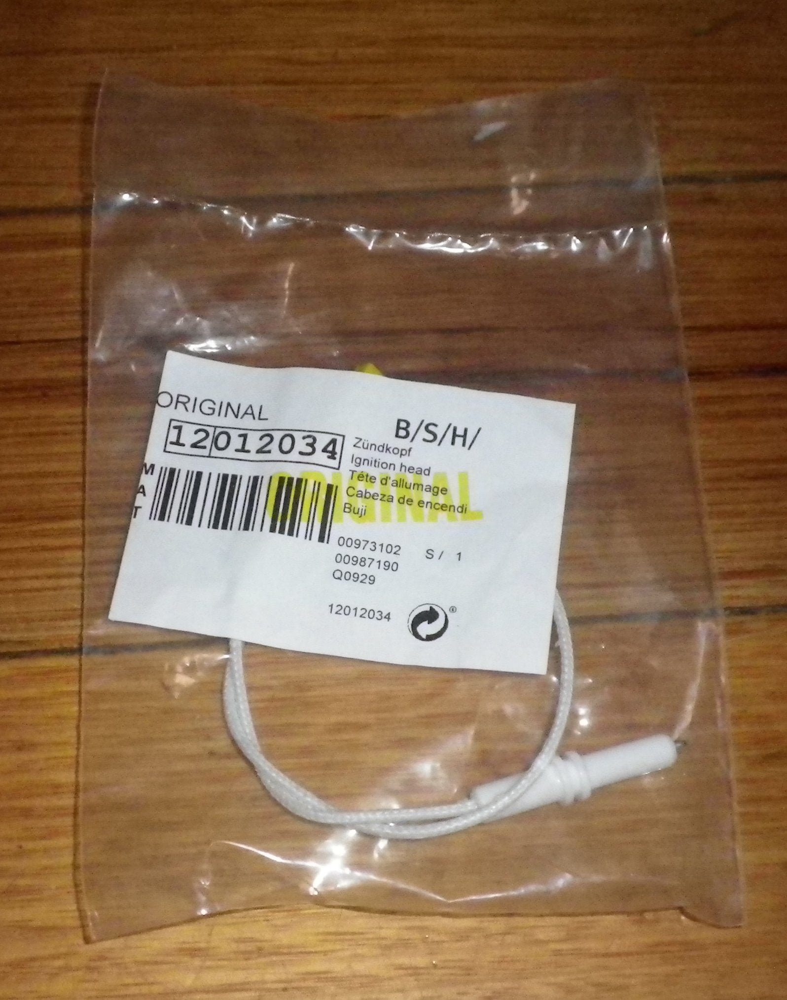 Bosch and Neff Compatible Gas Cooktop 260mm Burner Ignition Spark Plug and Lead - Part Number 12012034