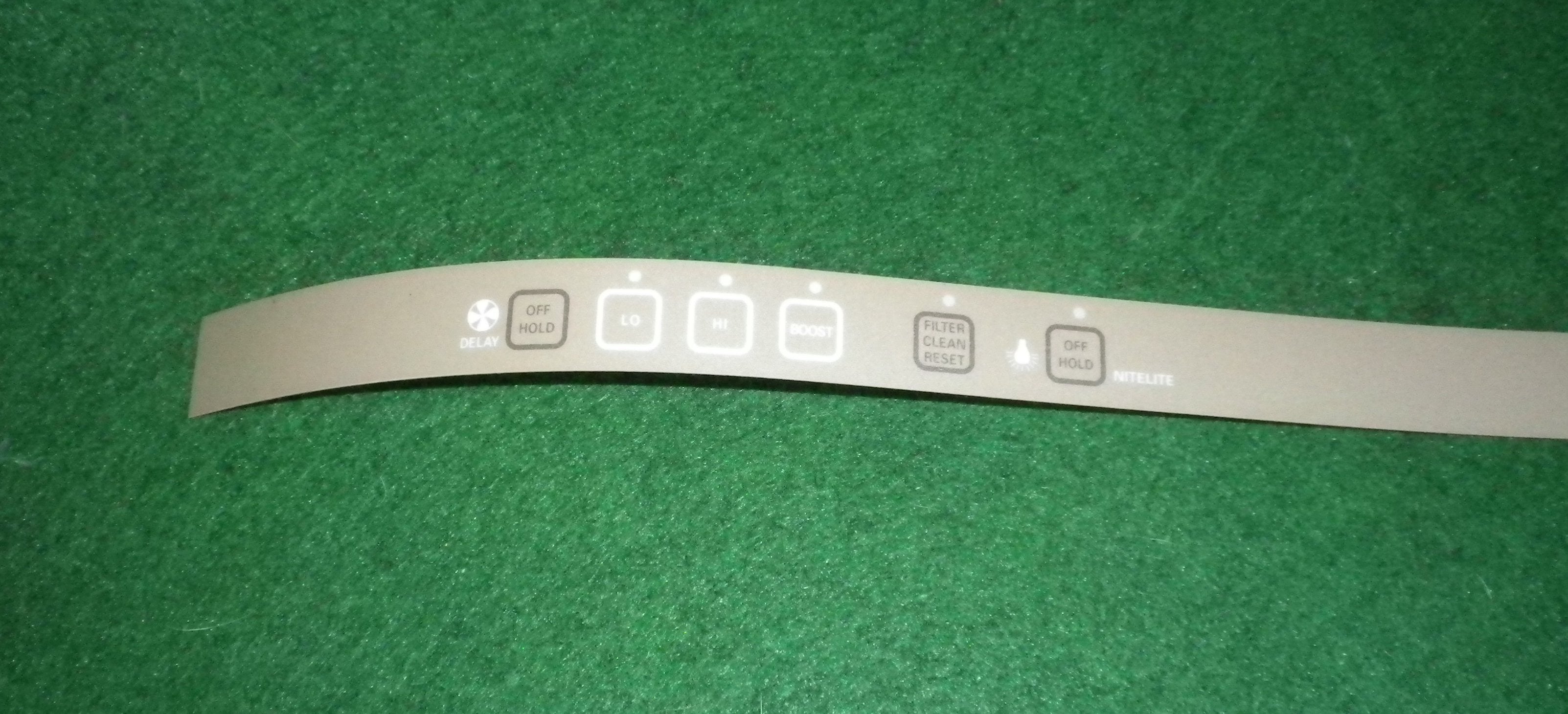 Robinhood 2001 900mm 6-Button Rangehood Almond Front Panel Decal - Part 6286