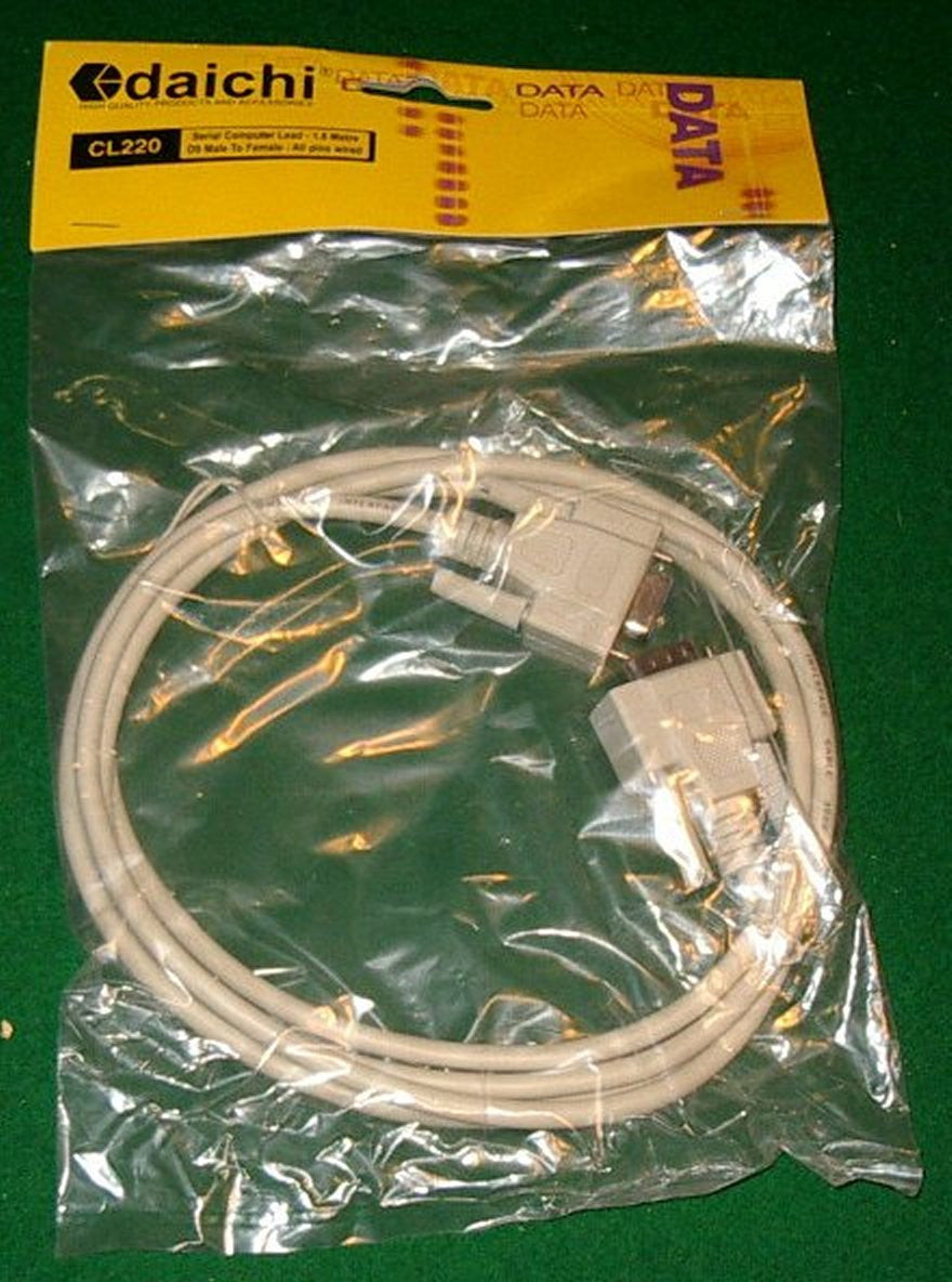 1.8-Meter Computer Serial Extension Lead - DB9 Male Connector to DB9 Female Connector - Part # CL220