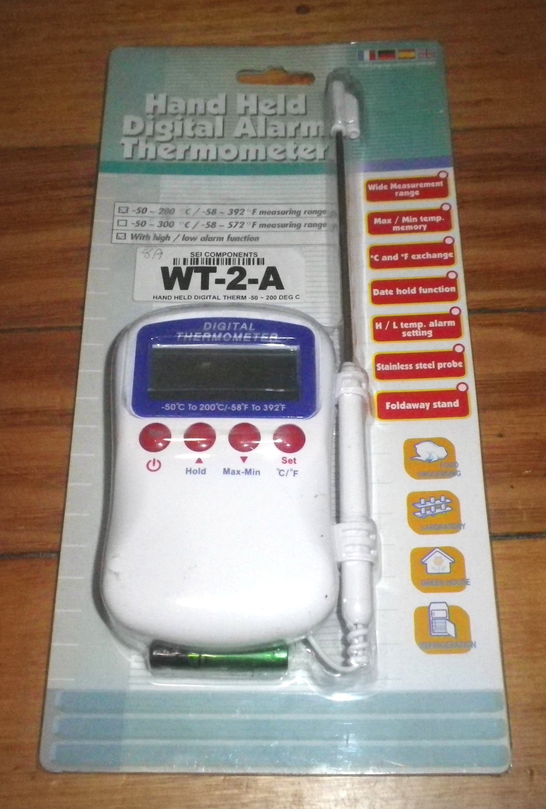 Stainless Steel Probe Digital Multi - Purpose Thermometer - Part Number WT - 2 - A