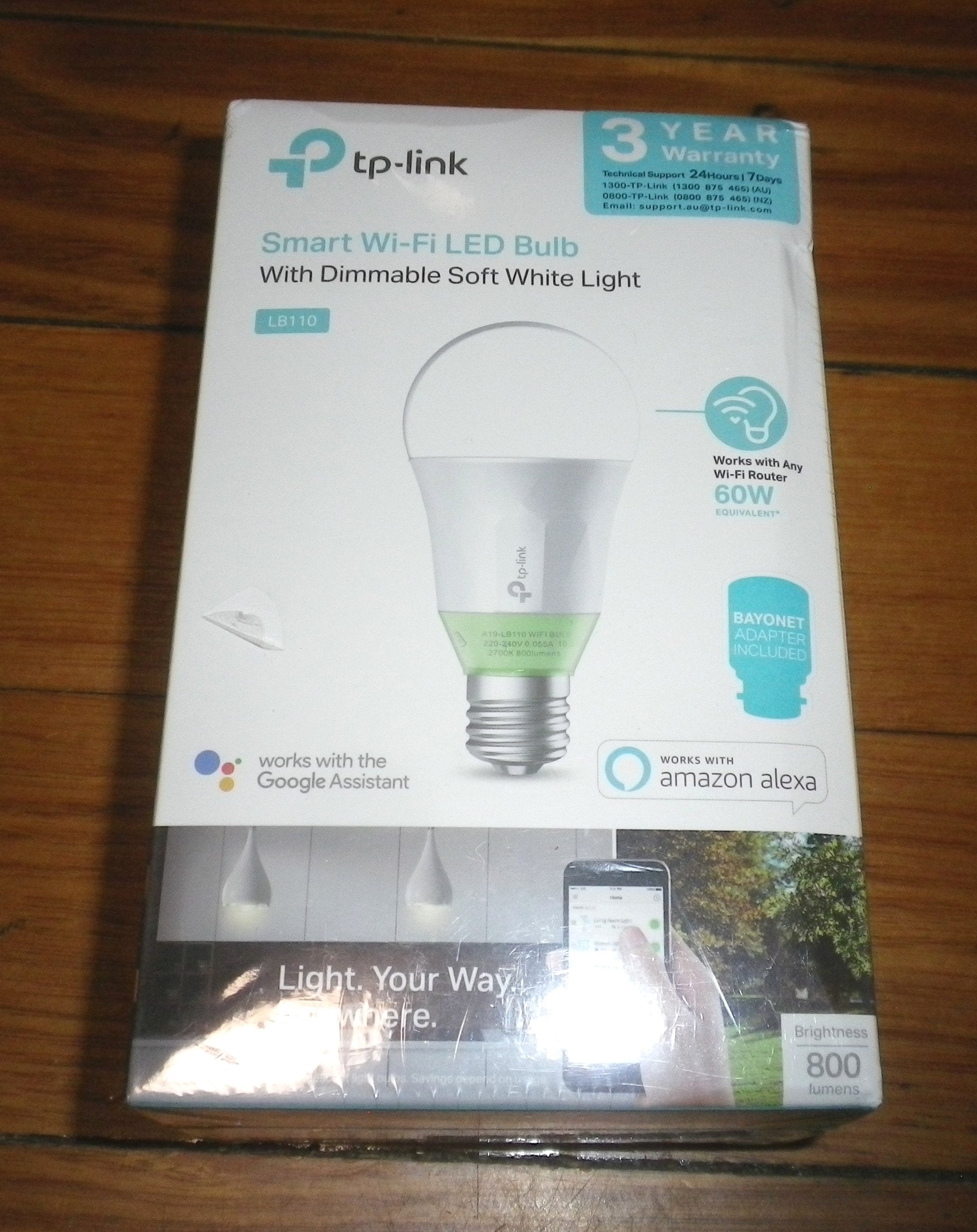 TP-Link Dimmable White Smart WiFi-Controlled 10-Watt 240-Volt ES/BC LED Globe - Model LB110