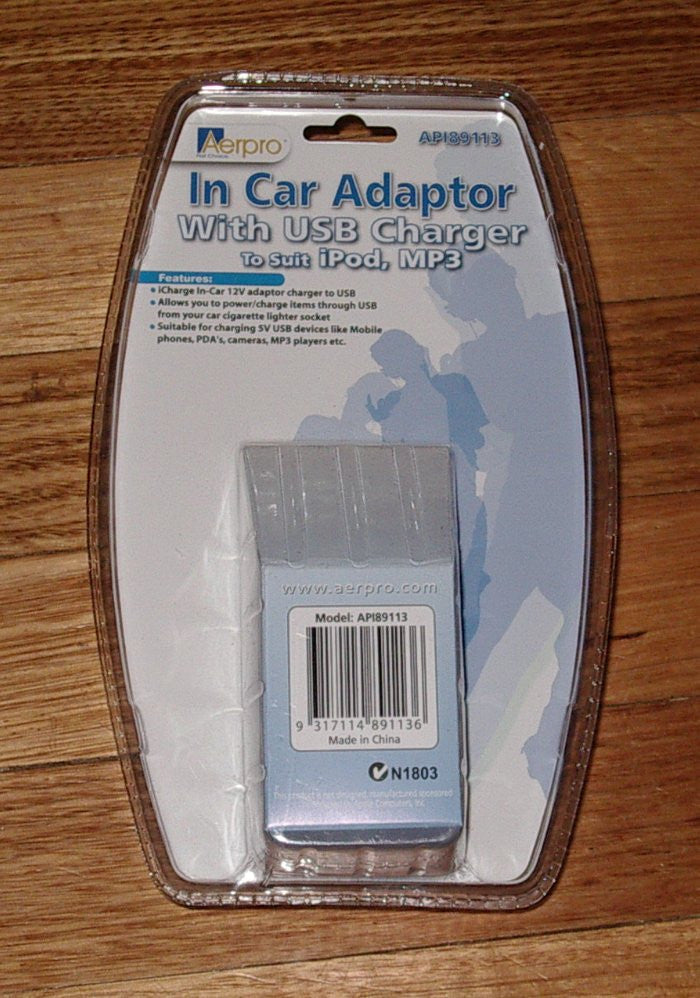 AerPro Automotive Car Accessory Socket Compatible USB Charger Specially Designed for MP3 Players - Model API89113