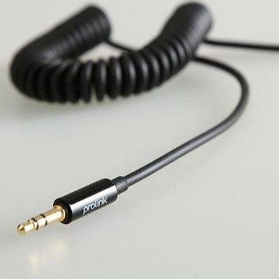 Prolink Premium Curly Audio Cable - 3.5mm Stereo Plug to 3.5mm Stereo Plug - 2 Meter Length - Part # MP146S