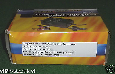 Fast 1.8Amp Auto Charger for 6/12Volt DC Sealed Lead Acid Batteries - Part # MB3523