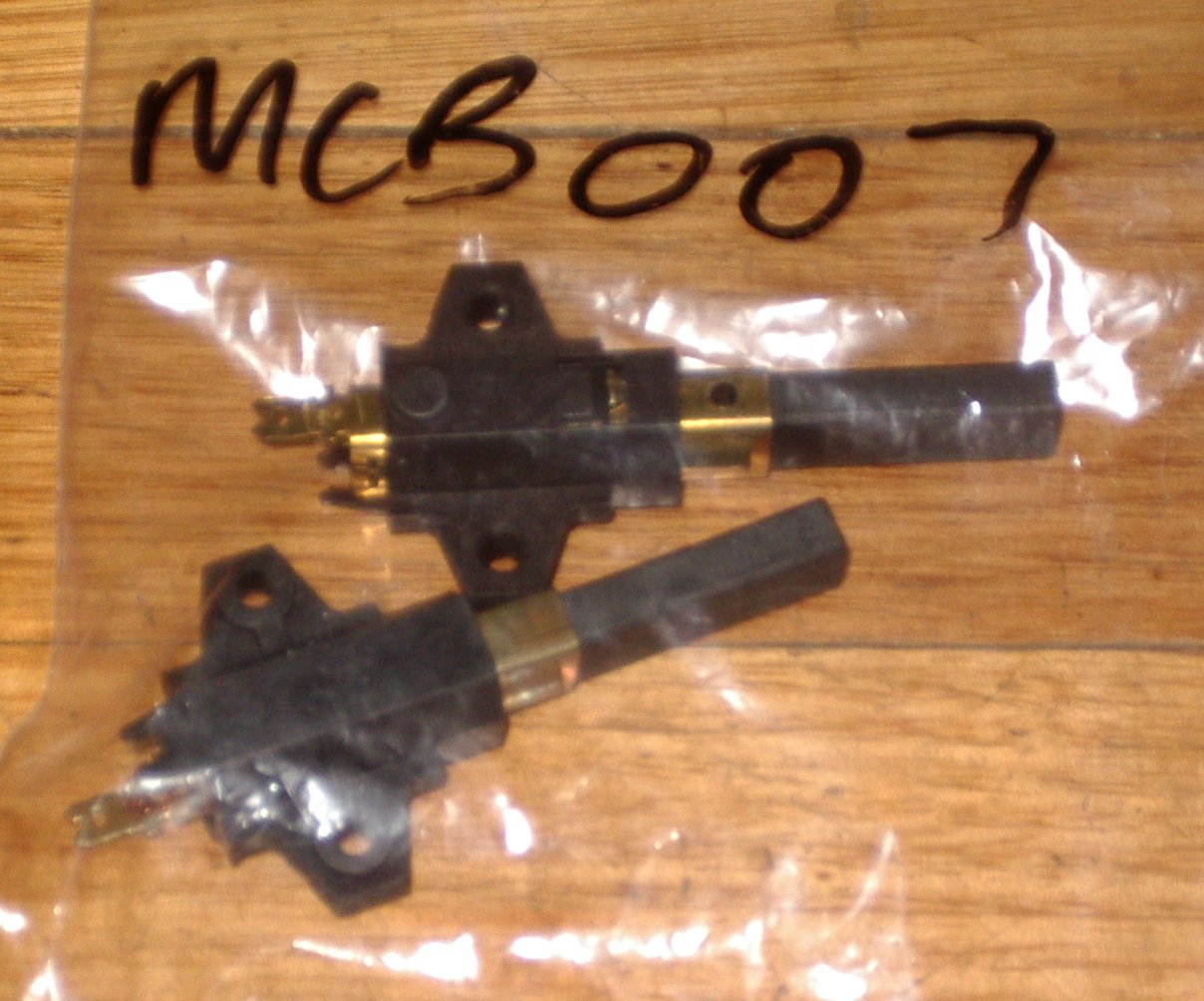 Domel Carbon Brushes with Brush Holders for 145mm FloThru Vacuum Cleaner Motor - Pair (Part # MCB007)