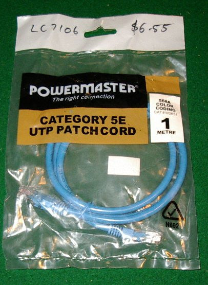 1 - Meter CAT5E RJ45 to RJ45 Computer Network Cable - Part # LC7106