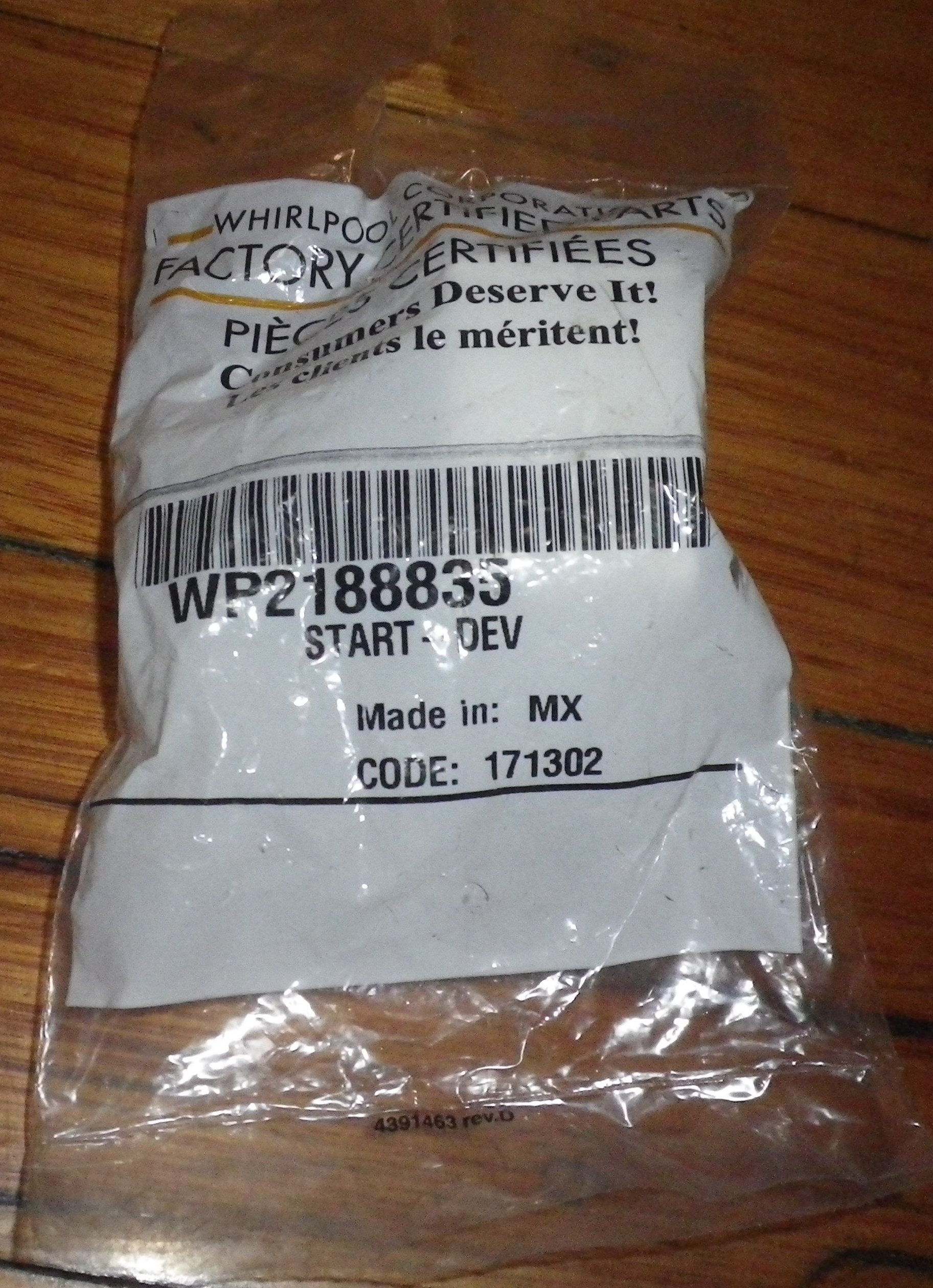 Whirlpool Refrigerator Embraco Compressor PTC Starting Relay and Overload Protection Device - Part Number 2188835