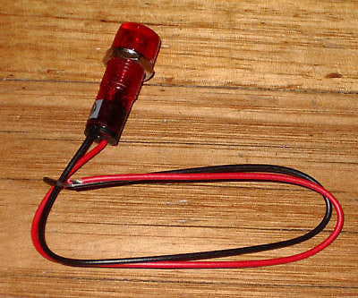 240VAC Universal Round Red Neon Indicator Light - Part # TPN112LR