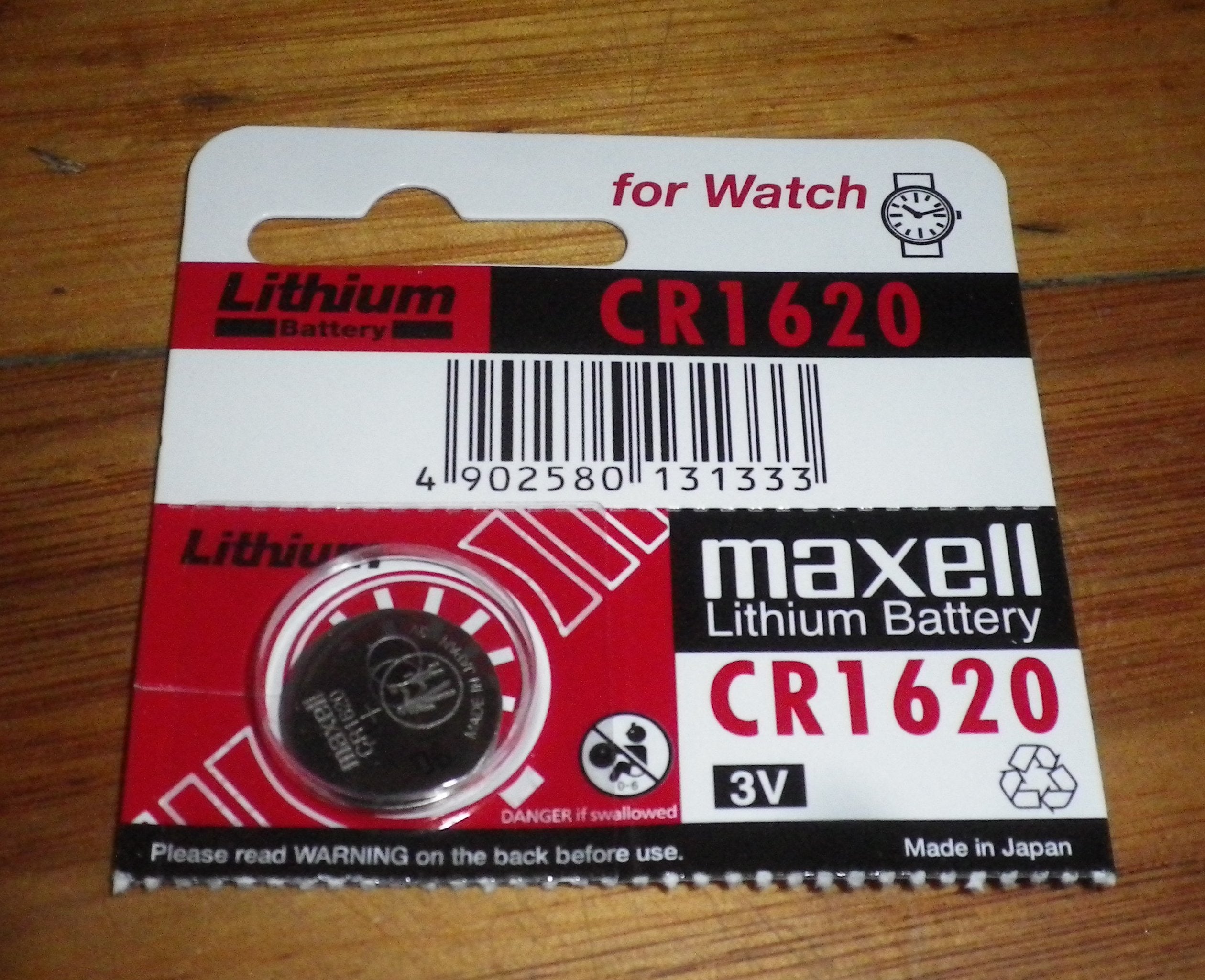 3-Volt Single CR1620 Lithium Coin Battery for Computer Motherboards and Key Fobs