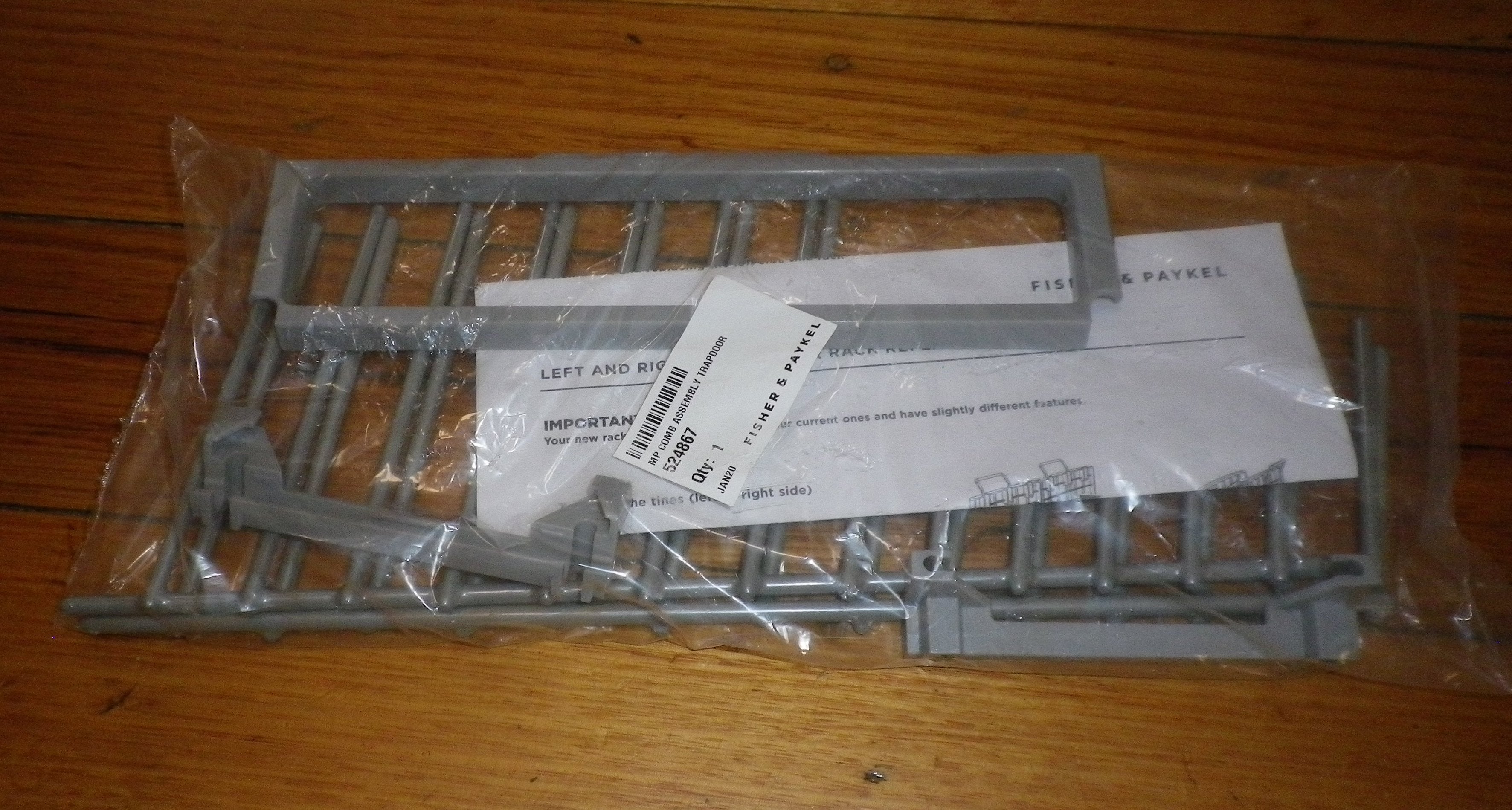 Fisher & Paykel Phase6 DishDrawer Dishwasher Tray Tines, Clips & Trapdoor - Part # FP524867