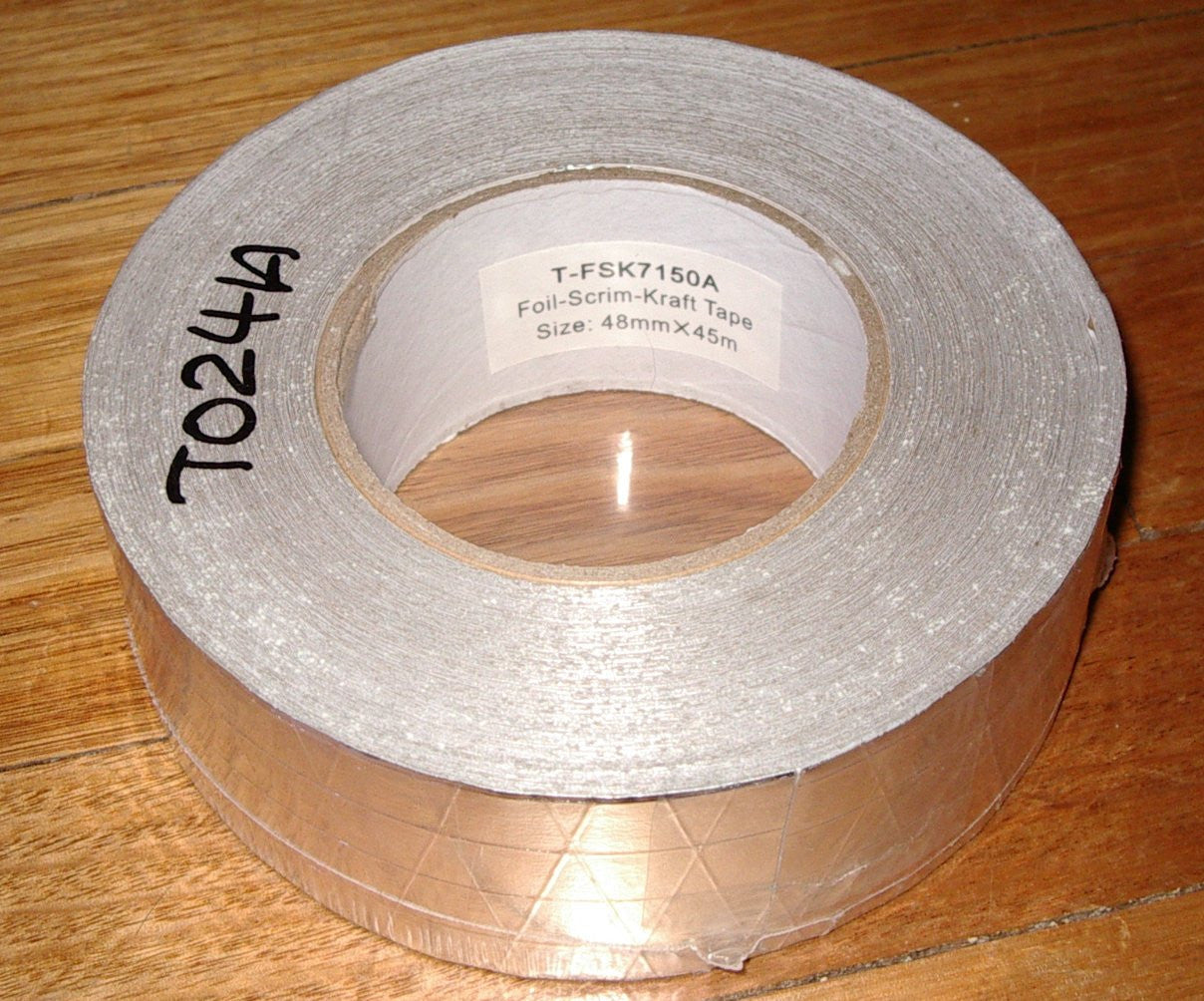 High - Quality Aluminium Foil Tape for Refrigeration and Heating Systems, 45 - Meter Roll with 48mm Width - Part # T024A