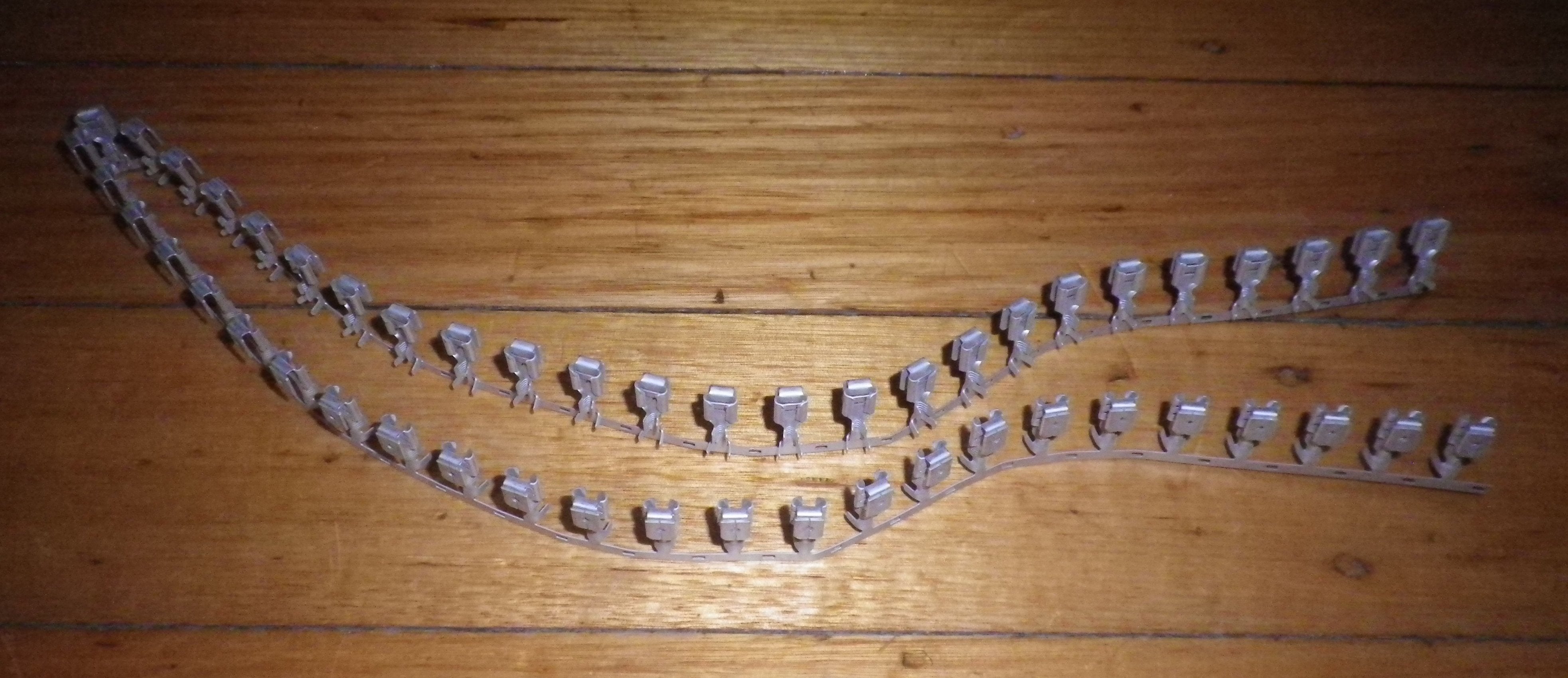 50-Piece Strip of 6.35mm Uninsulated Piggyback Spade Terminals - Part # 61944-2-50