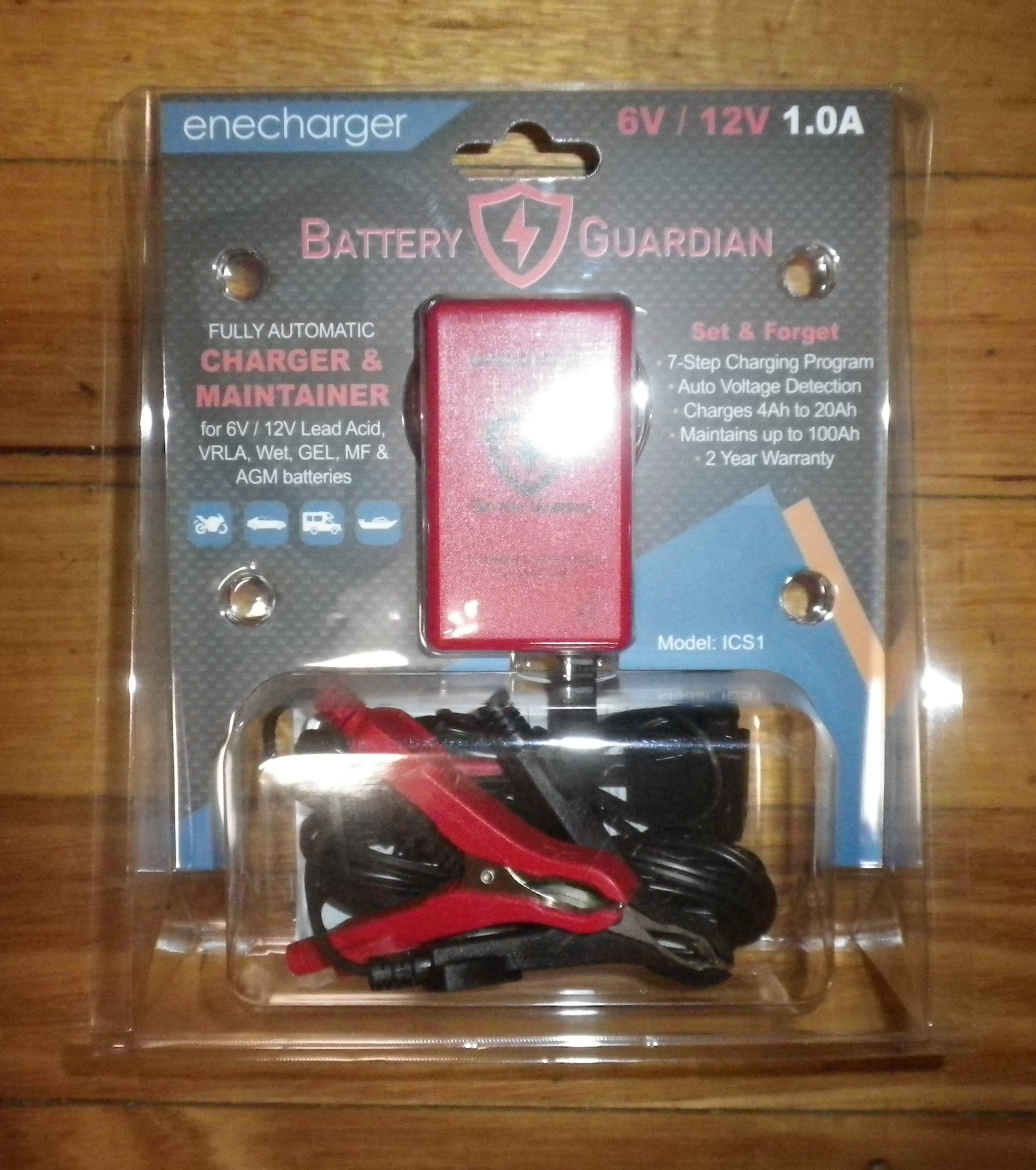 Fast 6/12Volt DC 1Amp Automatic Battery Charger for SLA, GEL, VRLA - Part # ICS1
