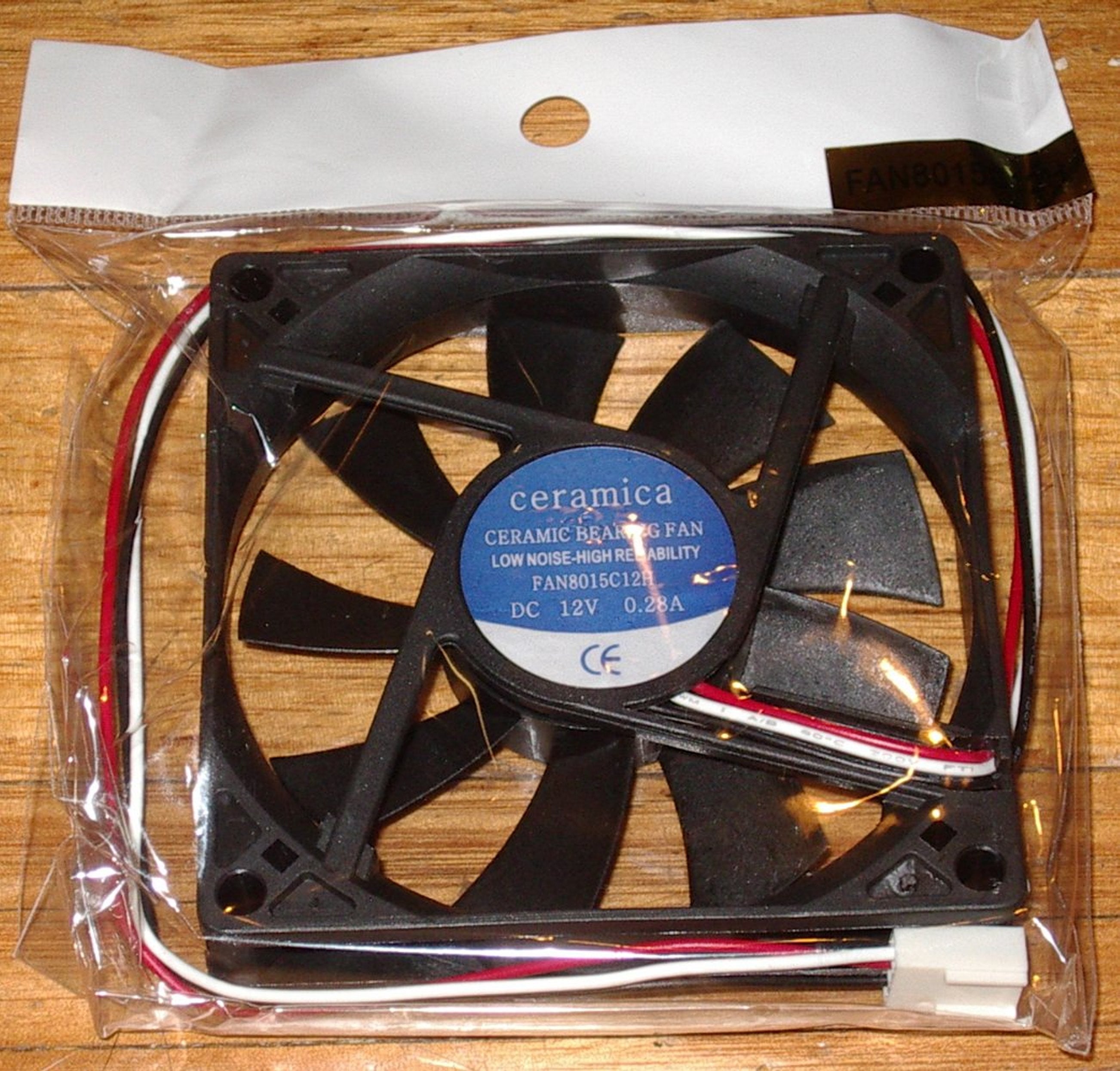 12V Ceramic 80mm x 15mm Cooling Fan for Computer Cases & Power Supplies, Part # FAN8015C12H