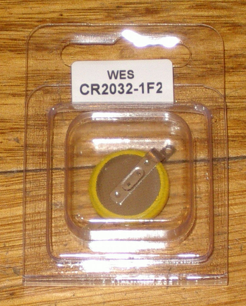 3V CR2032-1F2 Lithium Battery with Horizontal Solder Tabs