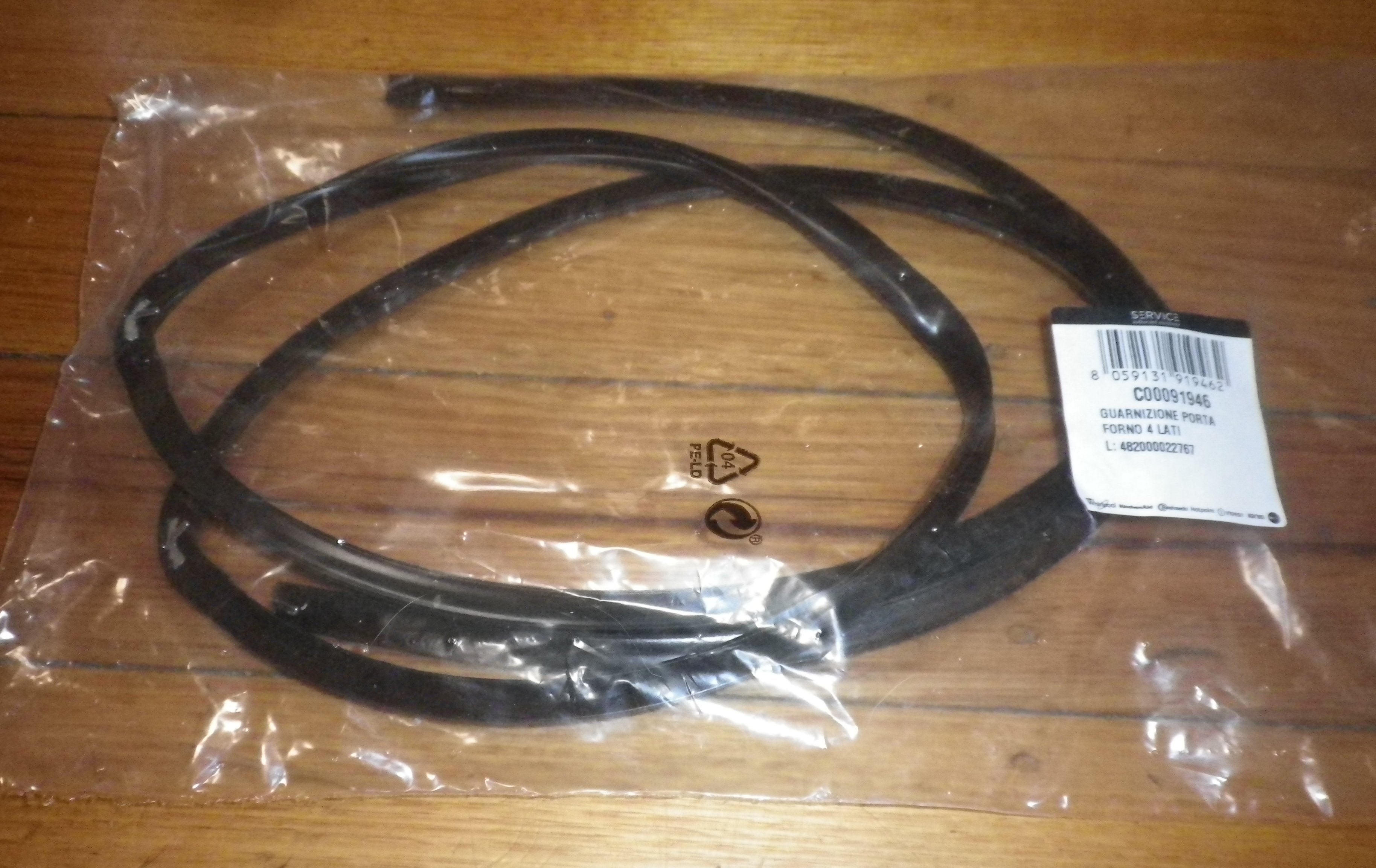 Premium Oven Door Seal for Ariston, Indesit, and Whirlpool Ovens - 550mm x 350mm - Part # C00091946
