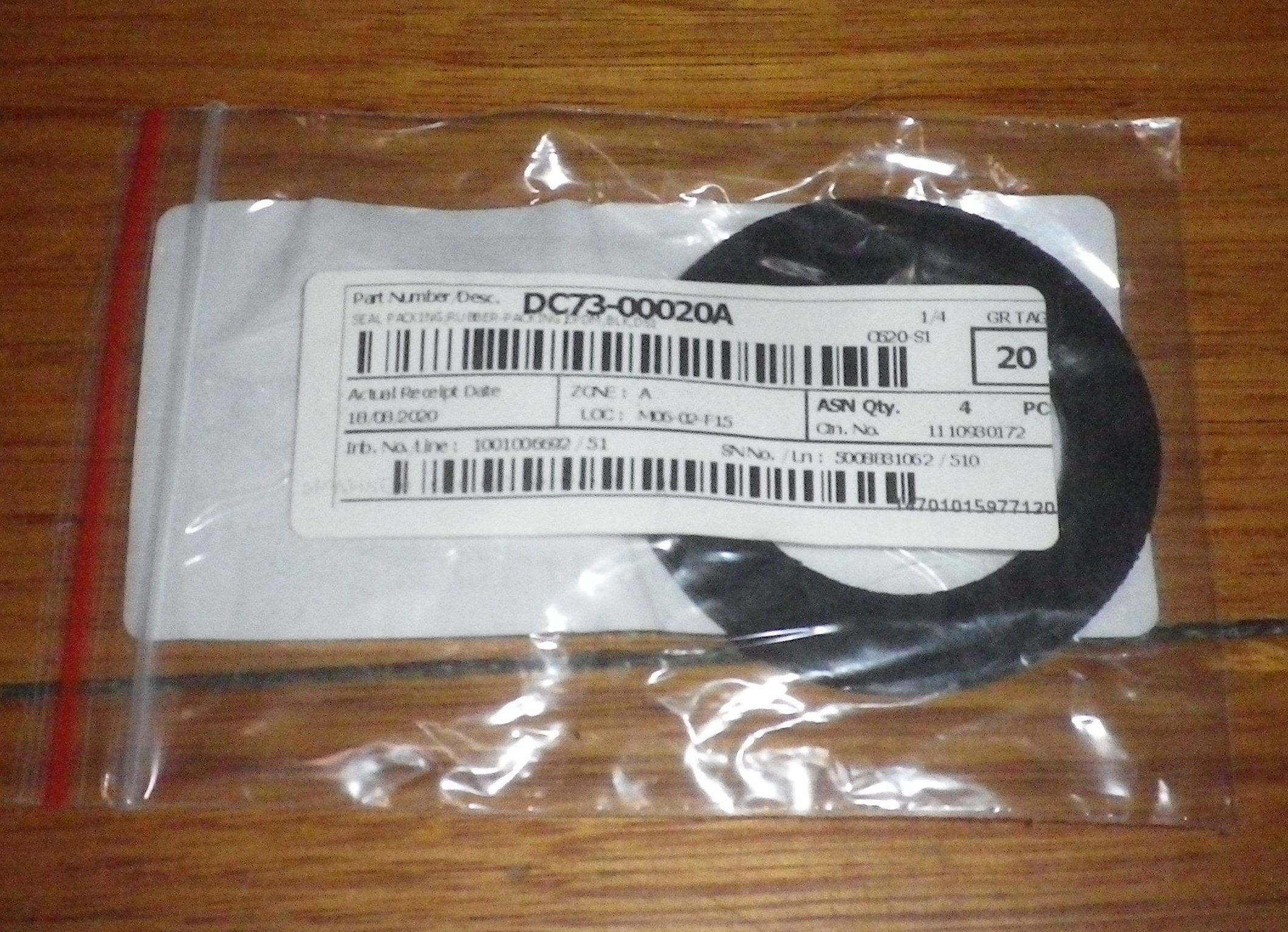 Samsung Washing Machine Pump Lint Filter Sealing Washer Button Trap Seal - Genuine Part # DC73 - 00020A