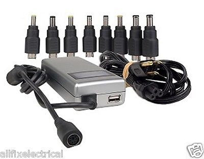 Universal 9 - 24V 5A Switch - mode Laptop AC Adapter (Part # PAB90 - BC10)